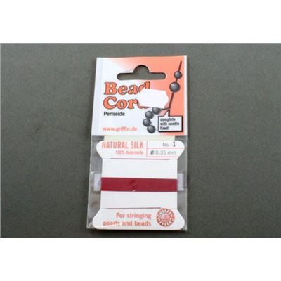 Griffin Silk Cord  with Needle Garnet  0.03mm ea