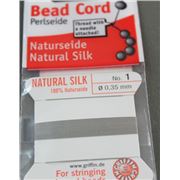 Griffin Silk Cord  with Needle Grey  0.035mm ea
