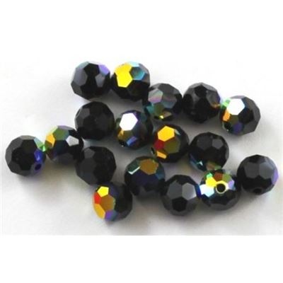Swarovski Crystal 5000 Round Jet AB 6mm 