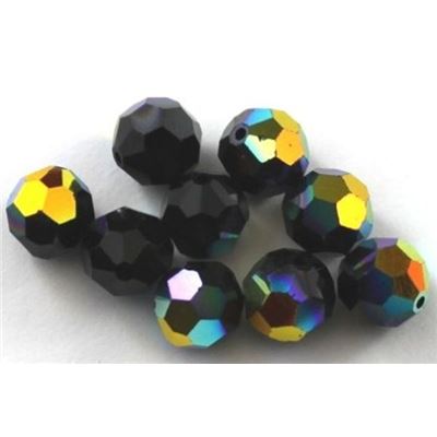 Swarovski Crystal 5000 Round Jet AB 8mm 