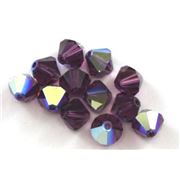 Swarovski Crystal 5328 Bicone Amethyst AB 6mm 