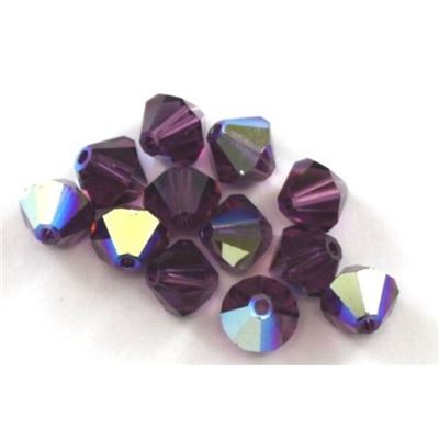 Swarovski Crystal 5328 Bicone Amethyst AB 6mm 