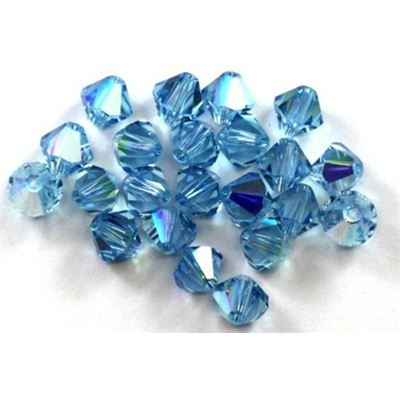 Swarovski Crystal 5328 Bicone Aqua AB 6mm 