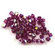 Swarovski Crystal 5328 Bicone Fuchsia AB 4mm 
