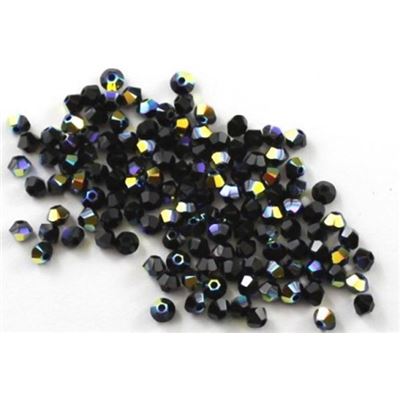 Swarovski Crystal 5328 Bicone Jet AB 3mm 