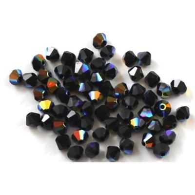 Swarovski Crystal 5328 Bicone Jet AB 4mm 