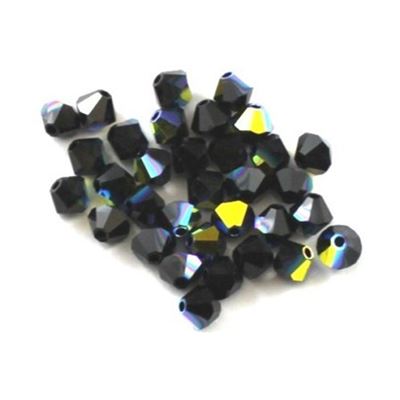 Swarovski Crystal 5328 Bicone Jet AB 5mm 