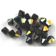 Swarovski Crystal 5328 Bicone Jet AB 6mm 