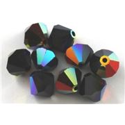 Swarovski Crystal 5328 Bicone Jet AB 8mm 