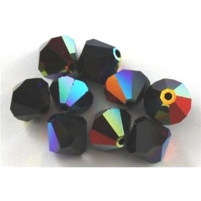 Swarovski Crystal 5328 Bicone Jet AB 8mm 