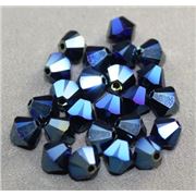 Swarovski Crystal 5328 Bicone Metallic Blue 2x 6mm 