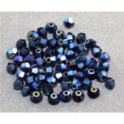 Swarovski Crystal 5328 Bicone Metallic Blue 2x 3mm 