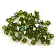Swarovski Crystal 5328 Bicone Olive AB 4mm 