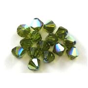 Swarovski Crystal 5328 Bicone Olive AB 6mm 