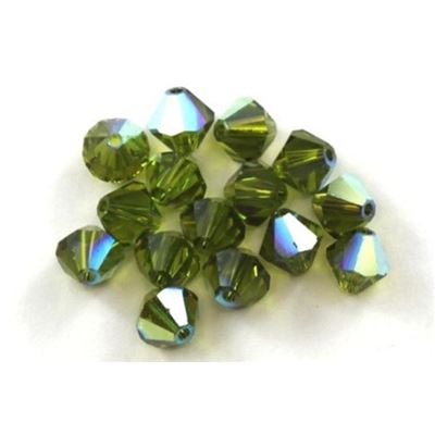 Swarovski Crystal 5328 Bicone Olive AB 6mm 