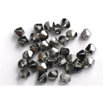 Swarovski Crystal 5328 Bicone Silver Night 6mm 
