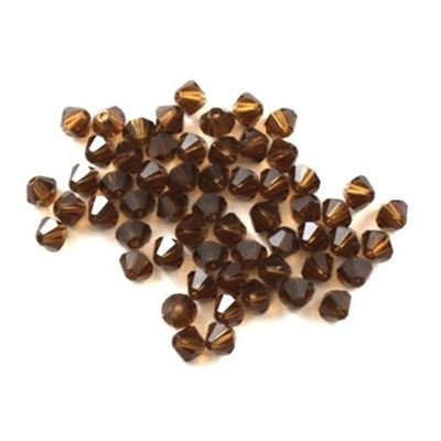 Swarovski Crystal 5328 Bicone Smoked Topaz 4mm 