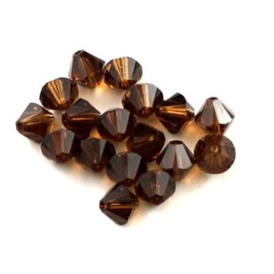 Swarovski Crystal 5328 Bicone Smokey Topaz 6mm 