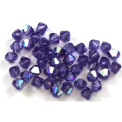 Swarovski Crystal 5328 Bicone Tanzanite AB 4mm 