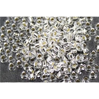 Seed Bead Clear Silver Lined 9/0 - Minimum 10g