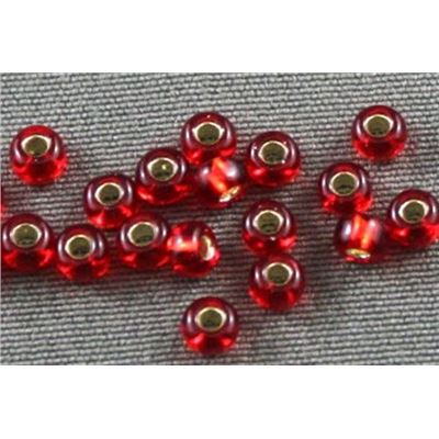 Seed Bead Red Silver Lined 9/0 - Minimum 10g