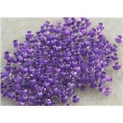 Seed Bead Clear Colour Lined Mauve Transparent 9/0 - Minimum 10g