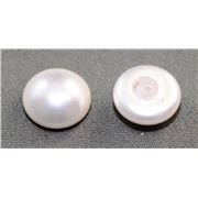 Swarovski Crystal 5817 Half Drilled Button Pearl White 10mm 