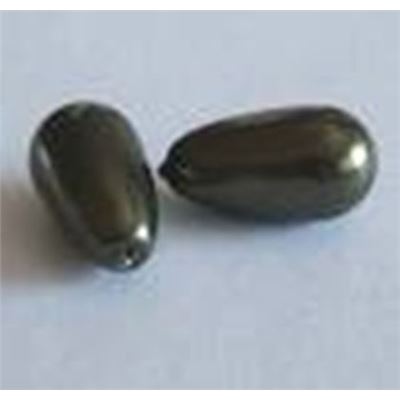 Swarovski Crystal 5816 Pearl Drop Dark Green Half Drilled 15x8mm 