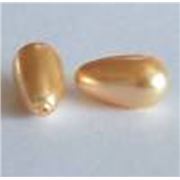 Swarovski Crystal 5816 Pearl Drop Gold Half Drilled 15x8mm 