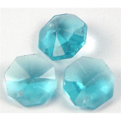 Preciosa Octagon 1 hole Aqua Transparent 14mm ea