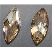 Swarovski Crystal 6110 Navette Pendant Golden Shadow 30x14mm 