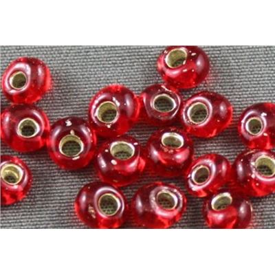 Magatama Red Silver Lined 9/0 - Minimum 10g
