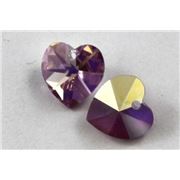 Swarovski Crystal 6202 Hearts Light Amethyst AB 10.3x10mm 