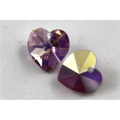 Swarovski Crystal 6202 Hearts Light Amethyst AB 10.3x10mm 