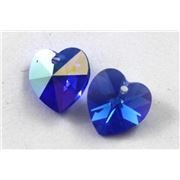 Swarovski Crystal 6202 Hearts Sapphire AB 10.3x10mm 