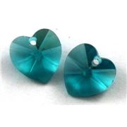 Swarovski Crystal 6202 Hearts Blue Zircon 10.3x10mm 