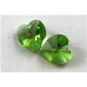 Swarovski Crystal 6202 Hearts Peridot 10.3x10mm 