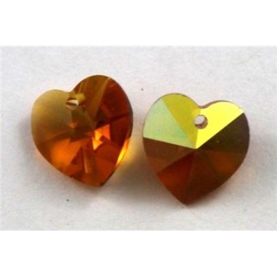 Swarovski Crystal 6202 Hearts Topaz 10.3x10mm 