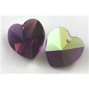 Swarovski Crystal 6202 Hearts Amethyst AB 14.4x14mm 