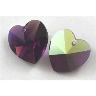 Swarovski Crystal 6202 Hearts Amethyst AB 14.4x14mm 