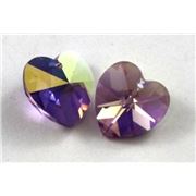 Swarovski Crystal 6202 Hearts Light Amethyst AB 14.4x14mm 