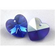 Swarovski Crystal 6202 Hearts Sapphire AB 14.4x14mm 