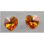 Swarovski Crystal 6202 Hearts Topaz AB 14.4x14mm 