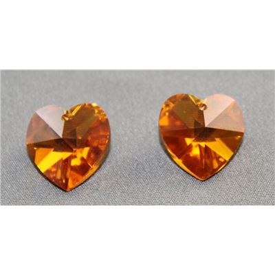 Swarovski Crystal 6202 Hearts Topaz AB 14.4x14mm 