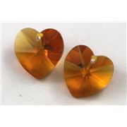 Swarovski Crystal 6202 Hearts Topaz 14.4x14mm 