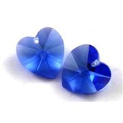 Swarovski Crystal 6202 Hearts Sapphire 14.4x14mm 