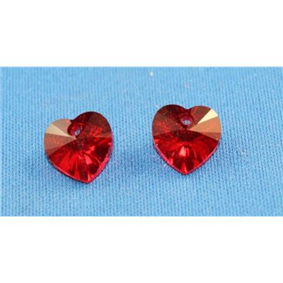 Swarovski Crystal 6228 Hearts Light Siam 10.3x10mm 
