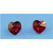 Swarovski Crystal 6228 Hearts Siam 10.3x10mm 