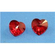 Swarovski Crystal 6228 Hearts Light Siam 14.4x14mm 