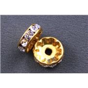 Swarovski Crystal Rondell Crystal/Gold 5mm 